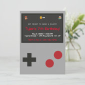 ビデオゲームの誕生日パーティー招待状 招待状 (スタンド正面)