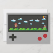 ビデオゲームの誕生日パーティー招待状 招待状 (裏面)