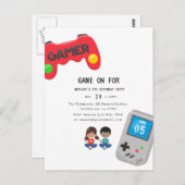 ビデオゲームの誕生日パーティー ポストカード (正面/裏面)