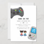 ビデオゲームの誕生日パーティー マグネット招待状 (正面)