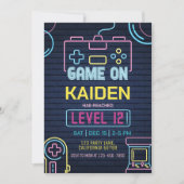ビデオゲームの誕生日招待状 アーケード招待状 招待状 (正面)