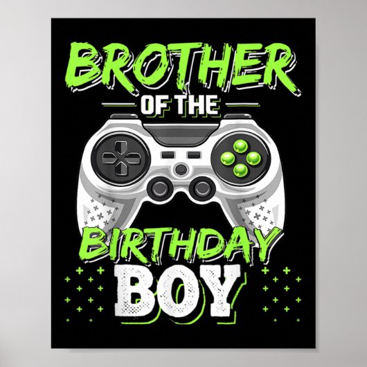 ビデオゲームの誕生日 兄弟 誕生日おめでとう ポスター (正面)