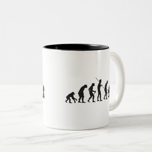 ビデオゲームの賭博のゲーマーの進化 ツートーンマグカップ (正面右)