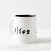 ビデオゲームの賭博のゲーマーの進化 ツートーンマグカップ (正面左)