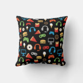 ビデオゲームの軽食のパーティーはパーソナライズなゲーマーをからかいます クッション (裏面)