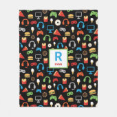 ビデオゲームの軽食のパーティーはパーソナライズなゲーマーをからかいます フリースブランケット (正面)