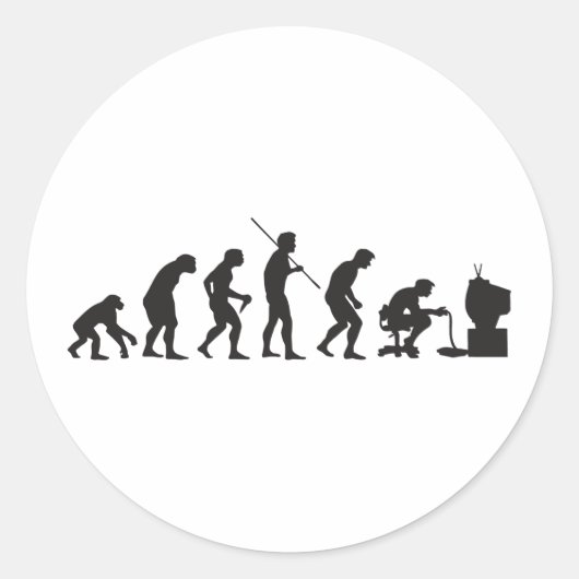 ビデオゲームの進化ゲーマー ラウンドシール (正面)