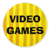 ビデオゲームの黄色オレンジストライプ セラミックノブ (正面)