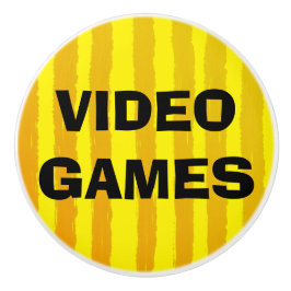 ビデオゲームの黄色オレンジストライプ セラミックノブ