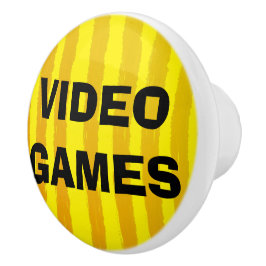 ビデオゲームの黄色オレンジストライプ セラミックノブ