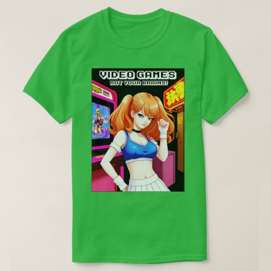 ビデオゲームはあなたの脳を腐らせる70 Tシャツ (デザイン正面)