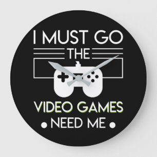 ビデオゲームは必要とします私をビデオゲーマー行かなければなりません ラージ壁時計