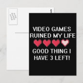 ビデオゲームは私の生活様式1を台無しにしました ポストカード (正面/裏面)