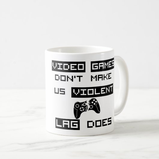 ビデオゲームは私達を激しくさせません(XBOX 360) コーヒーマグカップ (正面右)