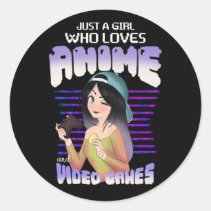 ビデオゲームやアニメが大好きな女の子 ラウンドシール