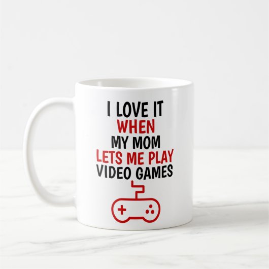 ビデオゲームをさせてくれる母が好き コーヒーマグカップ (左)