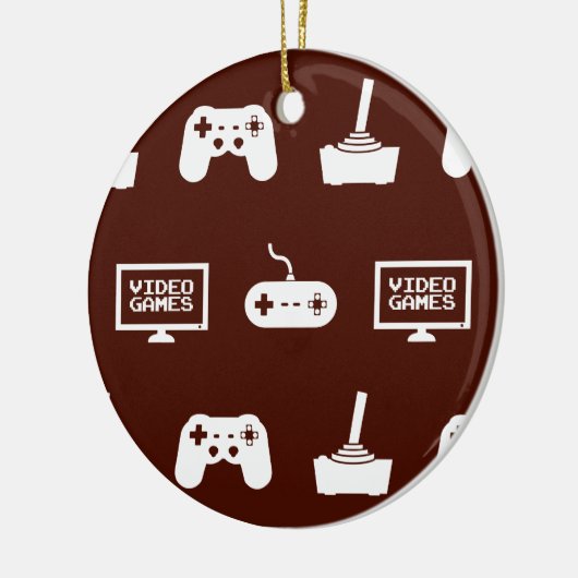 ビデオゲームをテーマにしたゲームデザインビデオゲームゲーマー セラミックオーナメント (左)