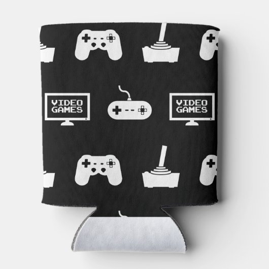 ビデオゲームをテーマにしたゲームデザインビデオゲームゲーマー 缶クーラー (裏面)