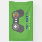 ビデオゲームをテーマにした子供の誕生日パーティー 横断幕 (縦)