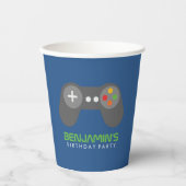 ビデオゲームをテーマにした誕生日パーティー紙カップ 紙コップ (正面)