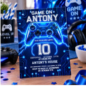 ビデオゲームをテーマにした誕生日招待状 招待状