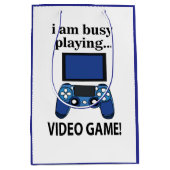 ビデオゲームをプレイ中 ビデオゲームをプレイ中 ミディアムペーパーバッグ (正面)