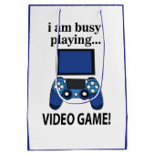 ビデオゲームをプレイ中 ビデオゲームをプレイ中 ミディアムペーパーバッグ (裏面)