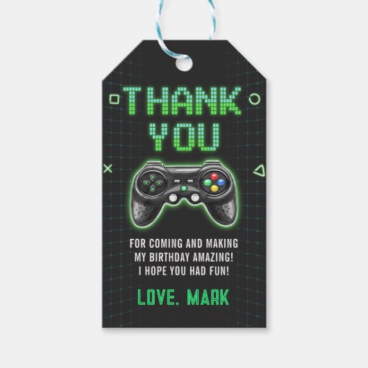 ビデオゲームアーケードパーティーありがとう好意ギフトラベル ギフトタグ (正面)