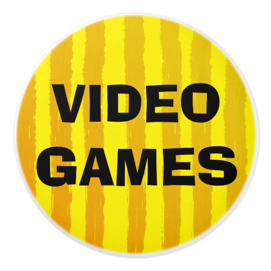 ビデオゲームイエローオレンジストライプ色 セラミックノブ (正面)