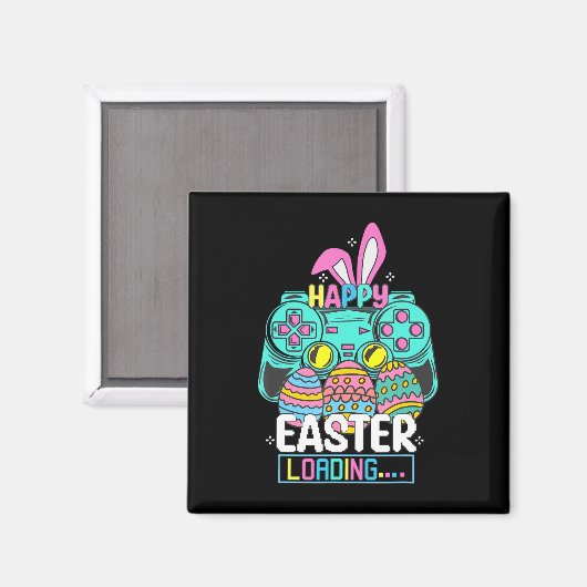 ビデオゲームイースターバニーゲームコントローラゲーマーボー マグネット (正面/裏面)