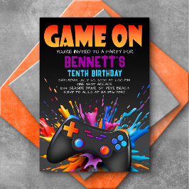 ビデオゲームオン誕生日招待状 招待状