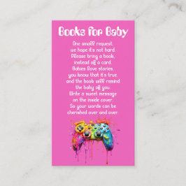 ビデオゲームガールベビーシャワーブックベビー エンクロージャーカード