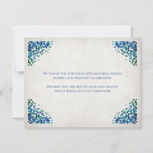 ビデオゲームギーク結婚の サンキューカード (裏面)