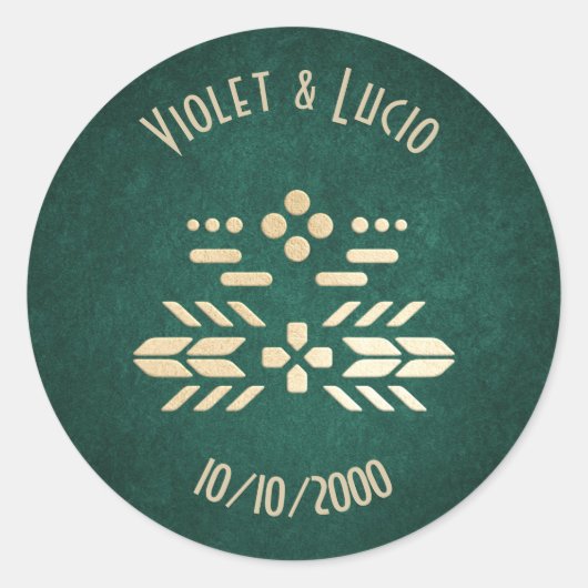 ビデオゲームギーク結婚グリーン ラウンドシール (正面)