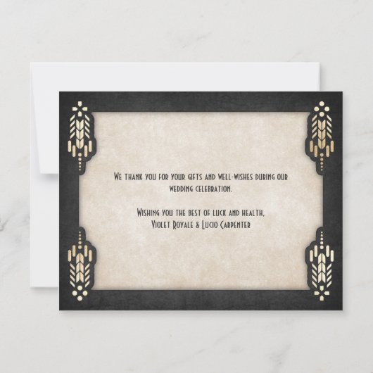 ビデオゲームギーク結婚ブラック サンキューカード (裏面)