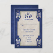 ビデオゲームギーク結婚ブルー 出欠カード (正面/裏面)