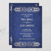 ビデオゲームギーク結婚ブルー 招待状 (正面/裏面)