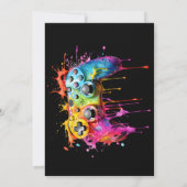 ビデオゲームゲーマーガールガールバースデーパーティー 招待状 (裏面)