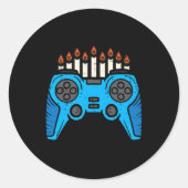 ビデオゲームゲーマーハヌカーハヌカー(ユダヤ教の祭り)メンボーイユースK ラウンドシール (正面)