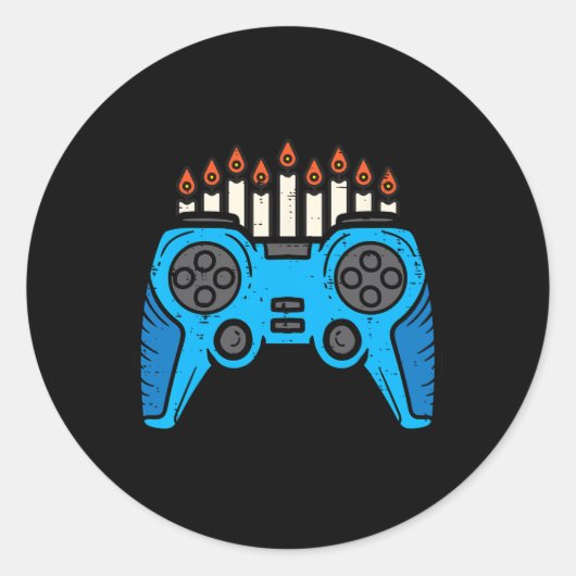 ビデオゲームゲーマーハヌカーハヌカー(ユダヤ教の祭り)メンボーイユースK ラウンドシール (正面)