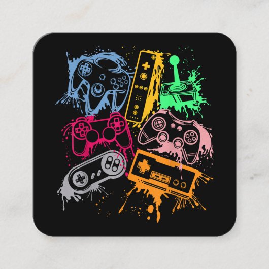 ビデオゲームコンソールコントローラレトロ80の90のアーク スクエア名刺 (正面)