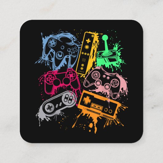 ビデオゲームコンソールコントローラレトロ80の90のアーク スクエア名刺 (裏面)