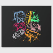 ビデオゲームコンソールコントローラレトロ80の90のアーク ラッピングペーパー (フラット)