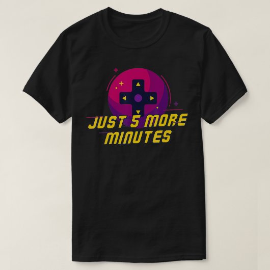 ビデオゲームコントローラあと5分 Tシャツ (デザイン正面)