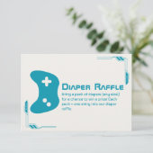 ビデオゲームコントローラおむつラッフルベビーシャワー エンクロージャーカード (スタンド正面)