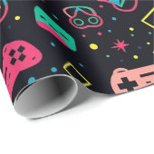 ビデオゲームコントローラとおもちゃのパターン ラッピングペーパー (ロールコーナー)