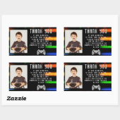 ビデオゲームコントローラのネオンゲームフォト誕生日 長方形シール (シート)