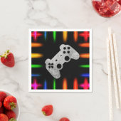 ビデオゲームコントローラのネオンゲーム誕生日パーティー スタンダードカクテルナプキン (インサイチュ)