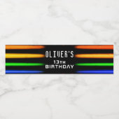 ビデオゲームコントローラのネオンゲーム誕生日パーティー ペットボトルラベル (シングルラベル)