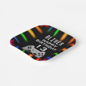 ビデオゲームコントローラのネオンゲーム誕生日パーティー ペーパープレート (傾斜あり)